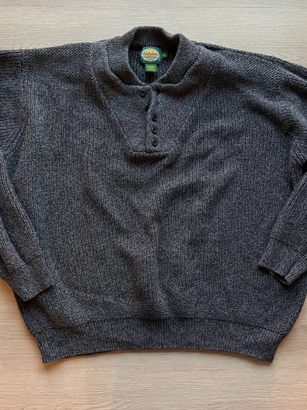 Cabela's Charcoal Gray 100% Cotton Sweater - Men's XL